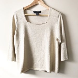 August Silk Shimmery/Metallic Knit Top